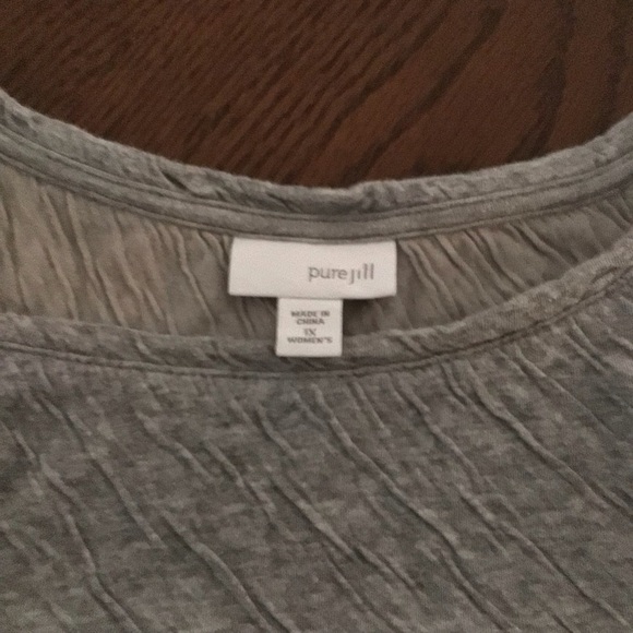 Pure j.Jill women’s gray long sleeves textured 2 pocket above the knee dress - Picture 9 of 10